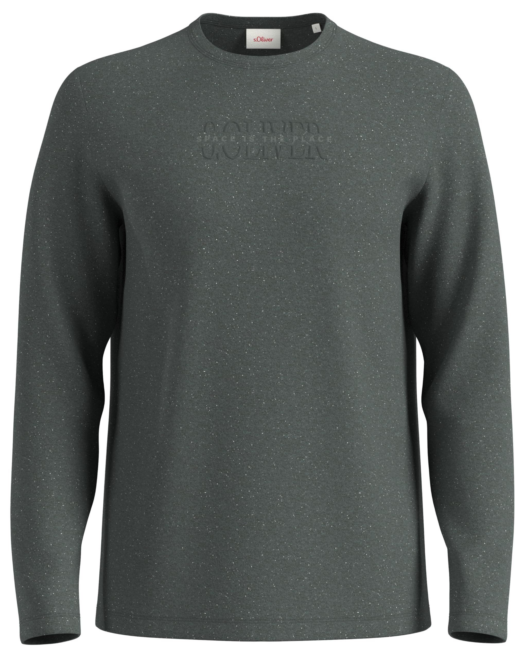 s.Oliver Men's Long-Sleeved Shirt with Logo Print