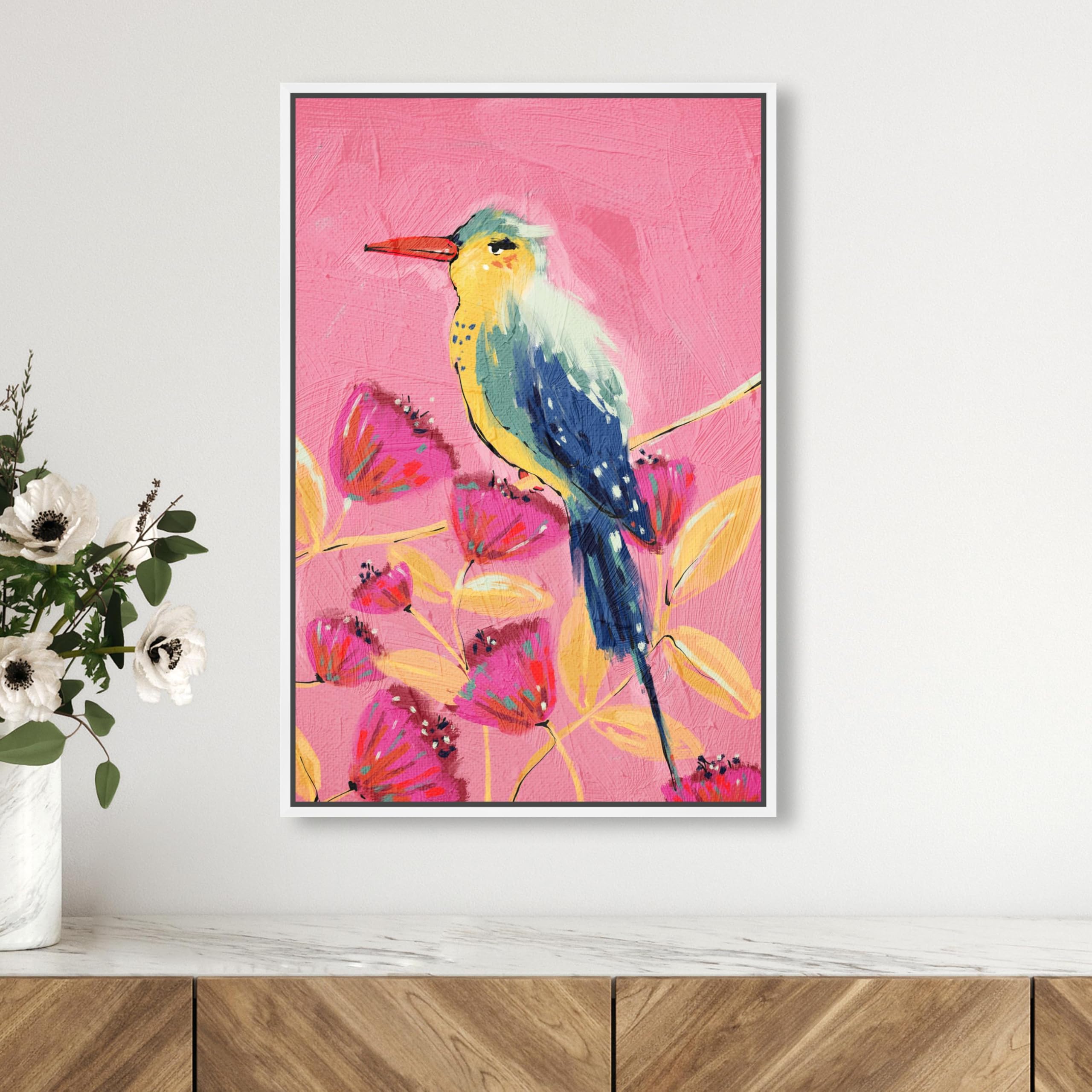 The Oliver Gal Artist Co. Animals, Colorful Bird In A Garden Ready