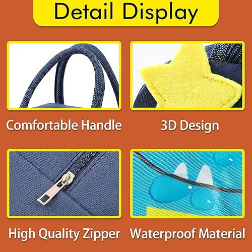 Miniatura 4 de 8 bolsas de almuerzo aisladas, lindas bolsas para el almuerzo, pequeñas bolsas enfriadoras, bolsa de almuerzo reutilizable, bolsa de almuerzo