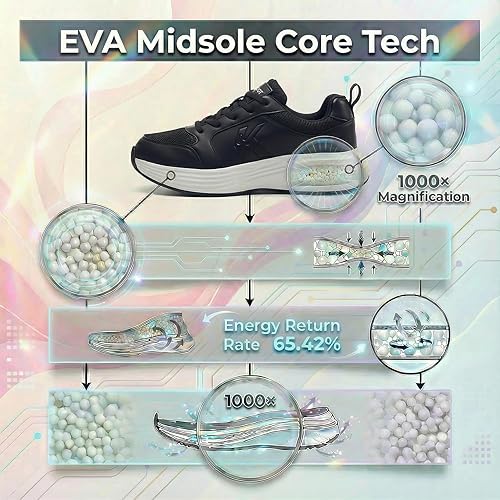Miniatura 2 de Zapatos de correr para mujer para caminar de cuero cómodos, absorbentes de golpes, transpirables, ligeros, antideslizantes, atléticos, de moda, para