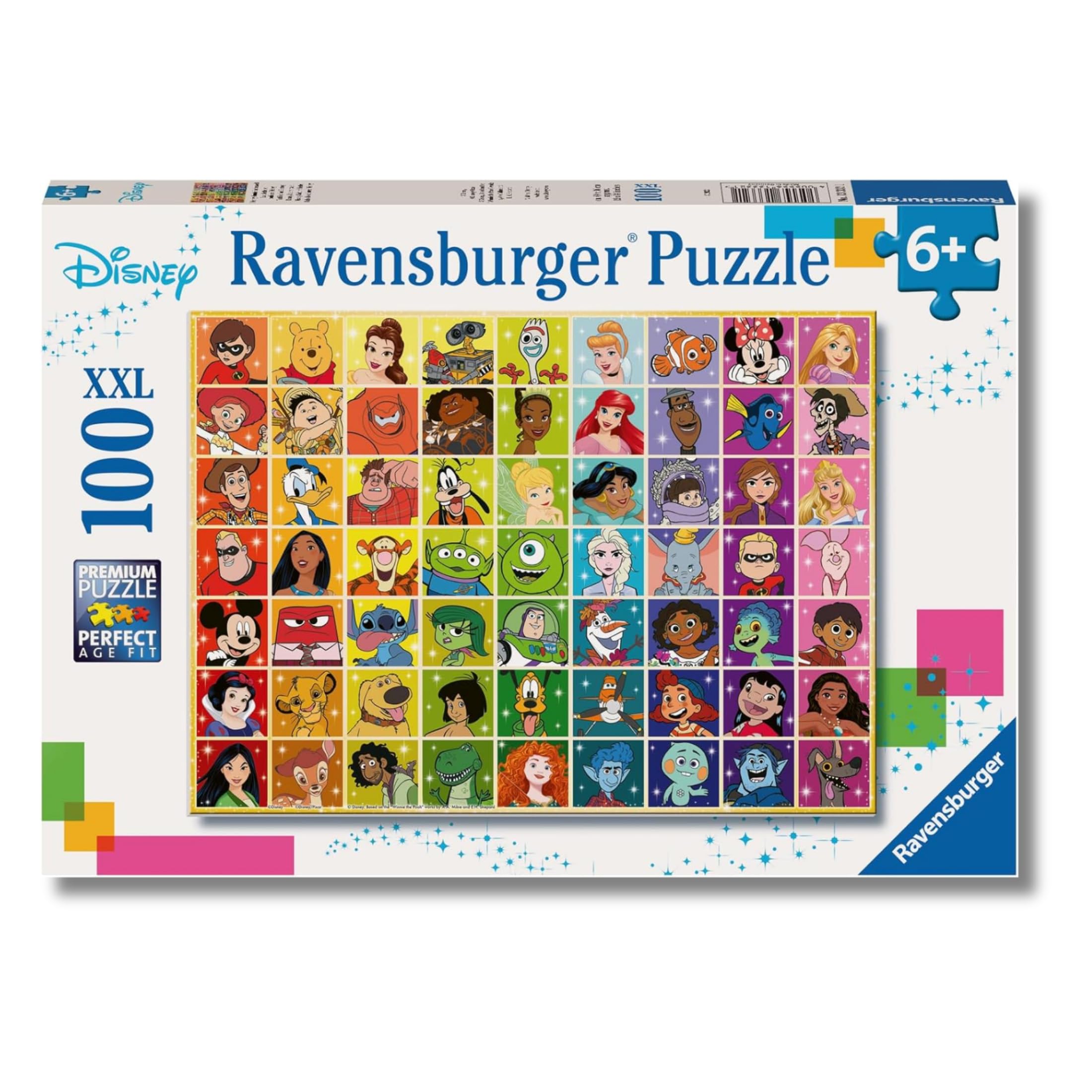 Ravensburger - Puzzles XXL Disney Multicharacter | Puzzle 6 Anni In Su | Puzzle 100 Pezzi Per Bambini Da 6 Anni In Su | Puzzle Bambini 36 X 49 Cm | Puzzles stitch bambina