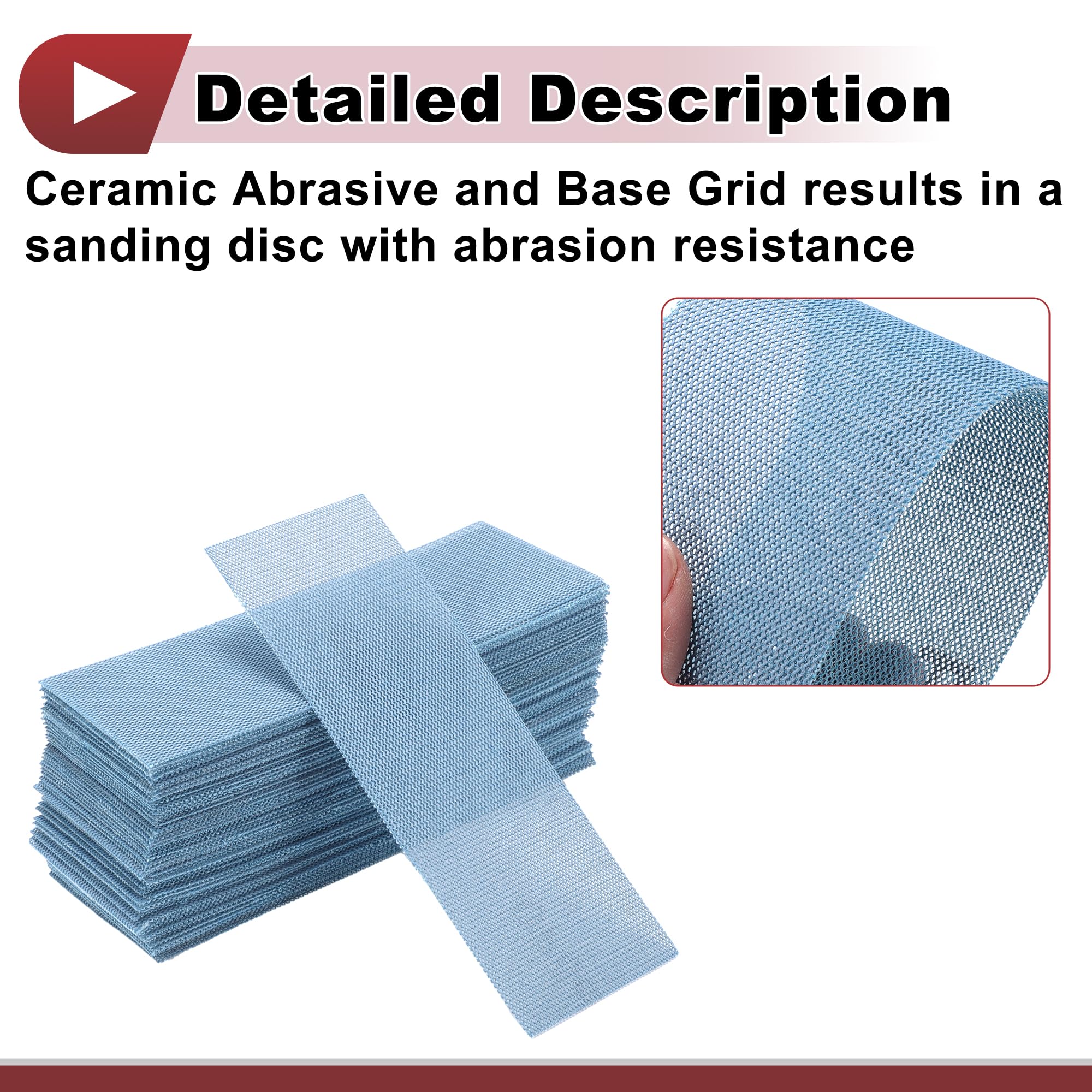 HEROFFIX 50 Pcs Sanding Discs Wet Dry Waterproof Hook&Loop Sandpaper for Woodworking Automotive Refinishing 2.76Inch x 7.8Inch 240 Grit Blue Ceramic Abrasive - Image 4