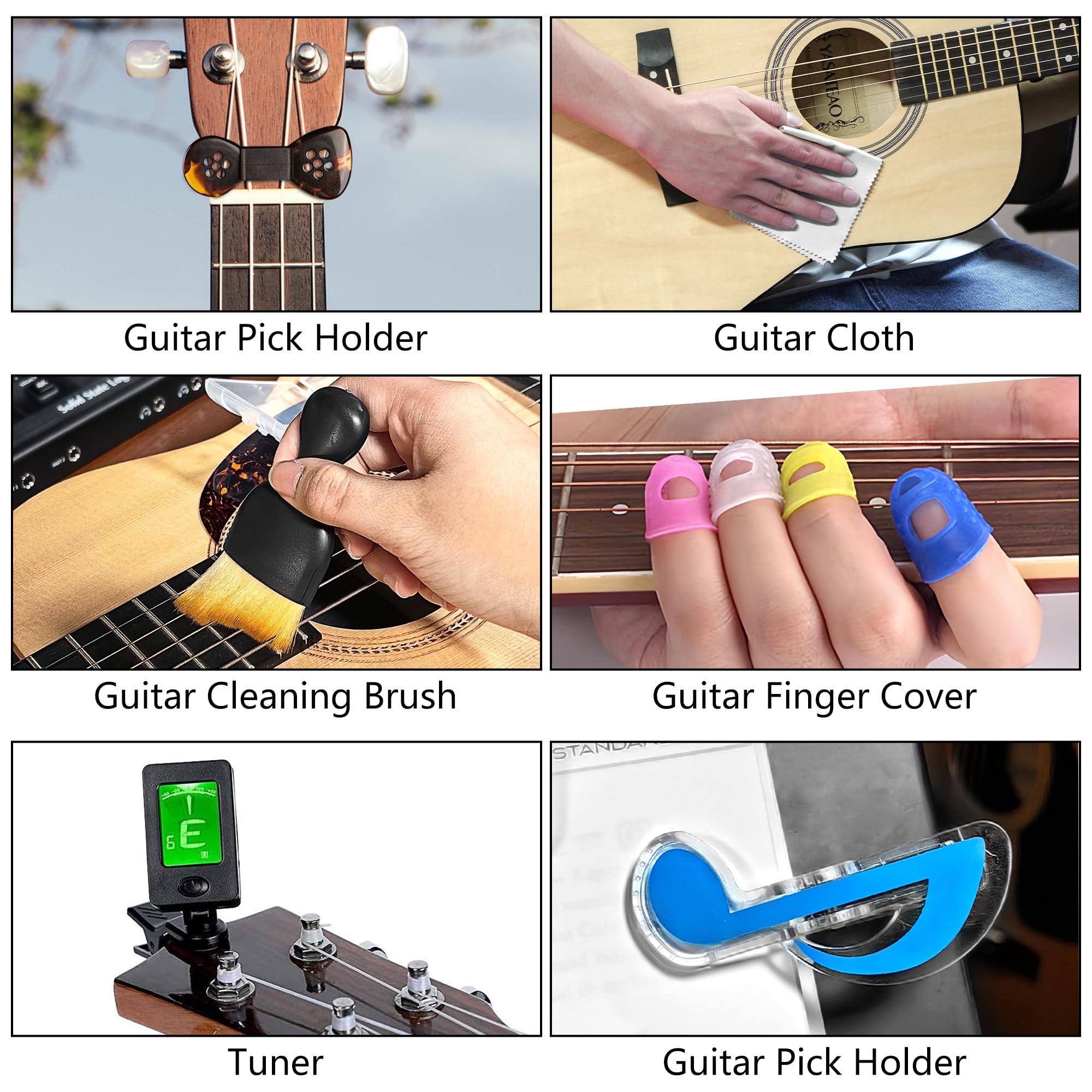 Musiin Deluxe Custom 12 Piece Guitar Accessories Bundle The Ultimate Set including Strap, Tuner, Capo, Picks, String Winder - Image 2