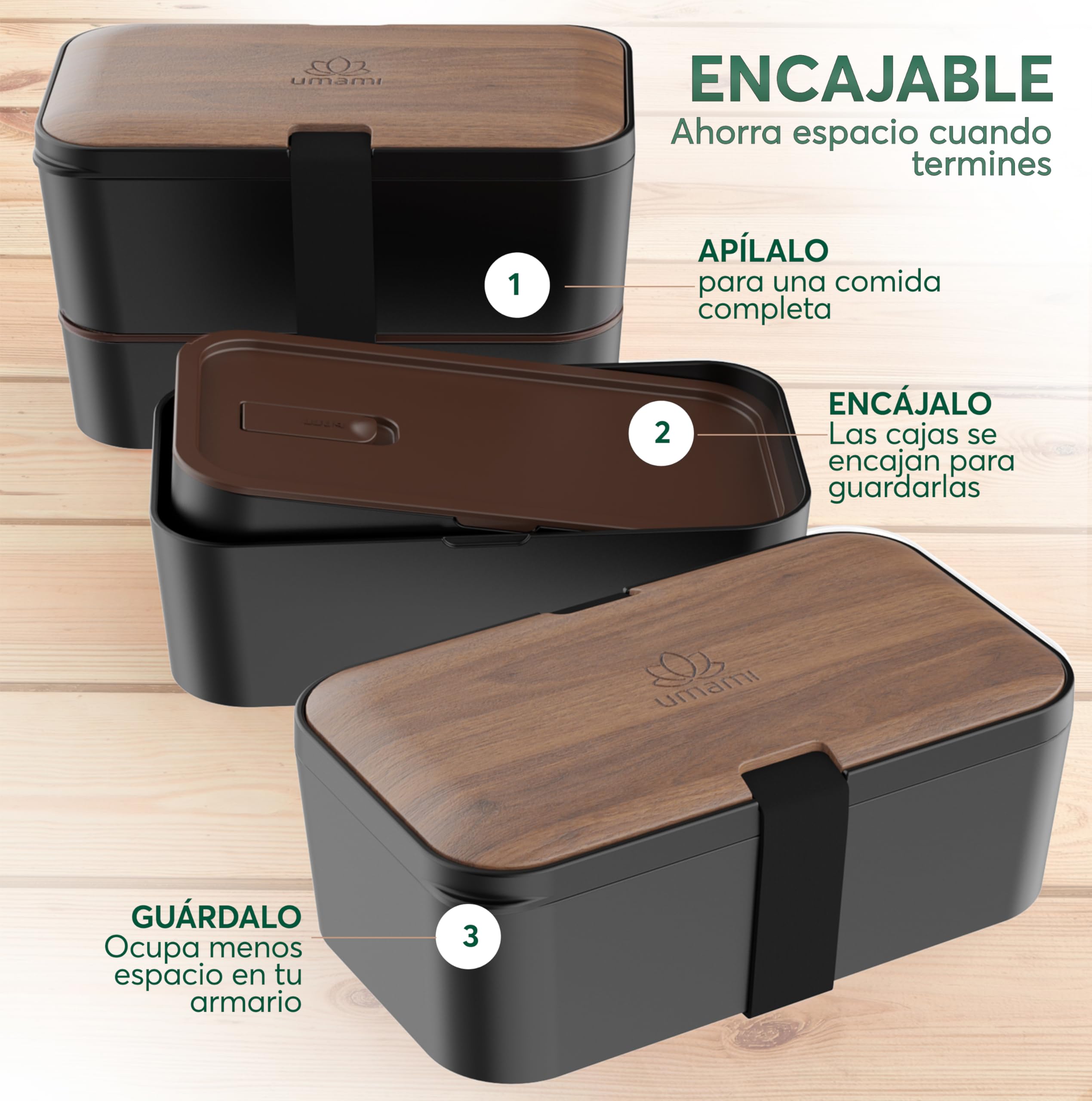 Umami Lonchera Bento, todo en uno, caja bento para adultos, recipientes de preparación de comidas para hombres y mujeres