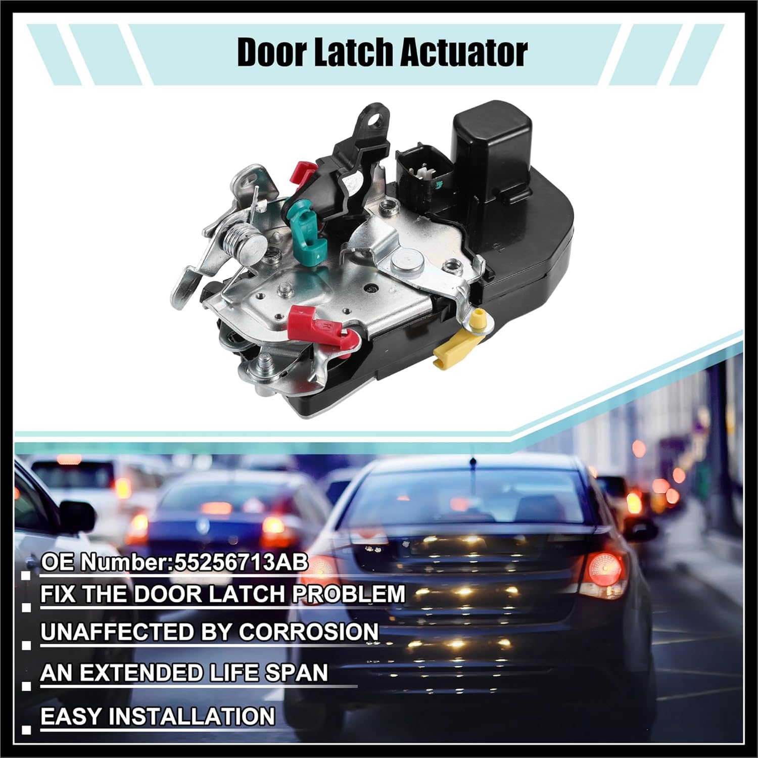 Front Left Door Latch Lock Actuator Replacement Fit for Dodge Dakota Crew - Pack of 1 Black Durable Material