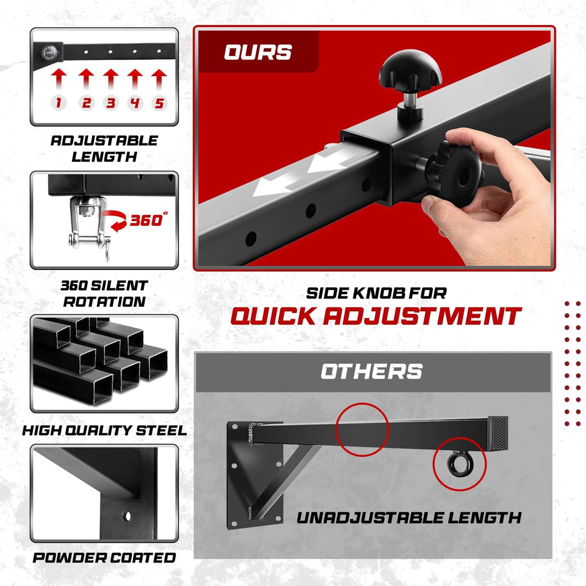Yes4All Soporte de pared para saco de boxeo, ajustable, resistente, para gimnasio en casa, interior y exterior