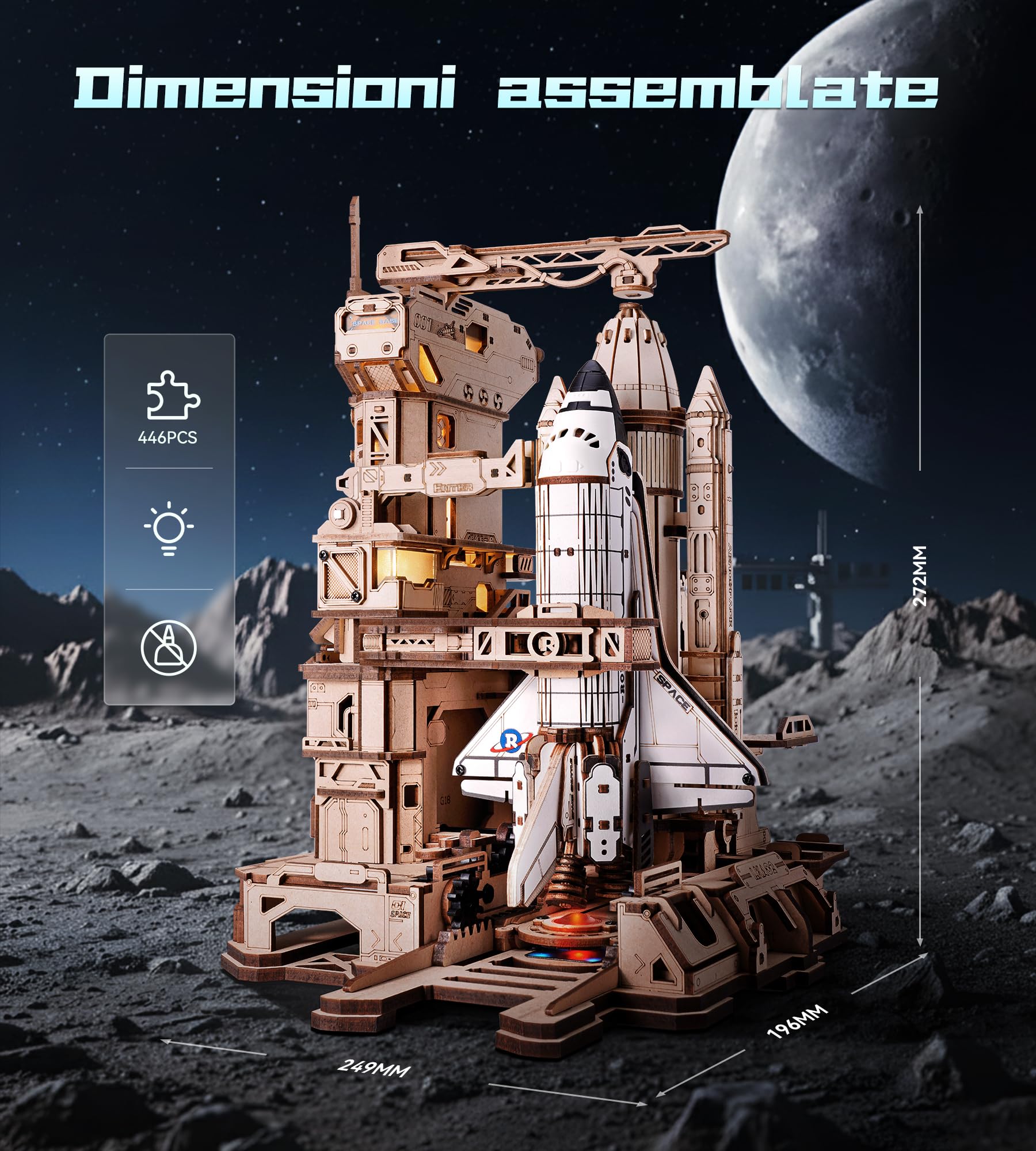 ROKR Puzzle 3D in Legno Navetta Spaziale Kit di Modellismo per Adulti Idea Regalo per Uomin Space Shuttle LKA02