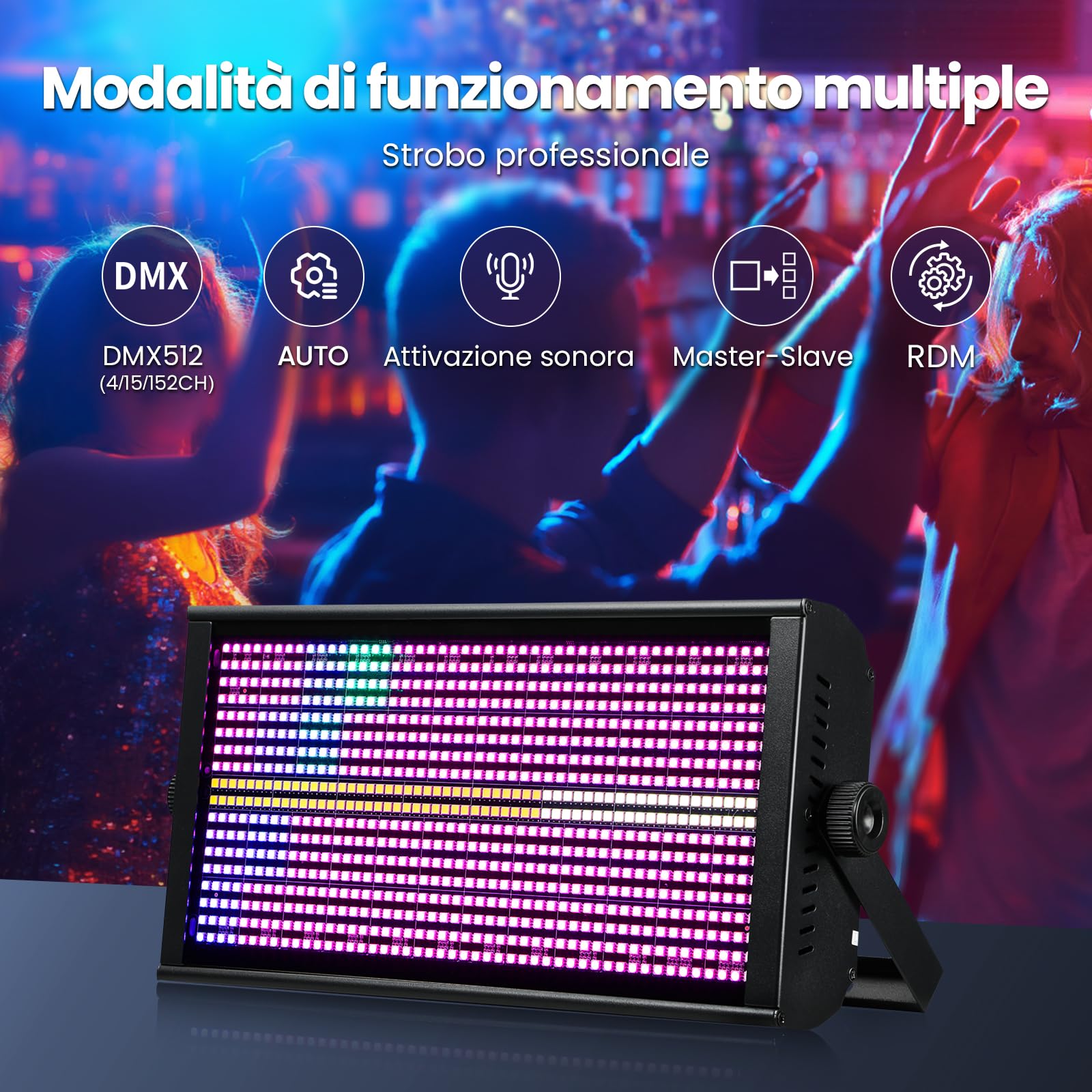 BETOPPER 260W LED Strobo Luce Stroboscopica,768 LED Effetti Flash e Wash, Dinamici con Pixel Mapping e Controllo Zonale - Per Discoteche, Concerti, Eventi e Show Light (2pz)