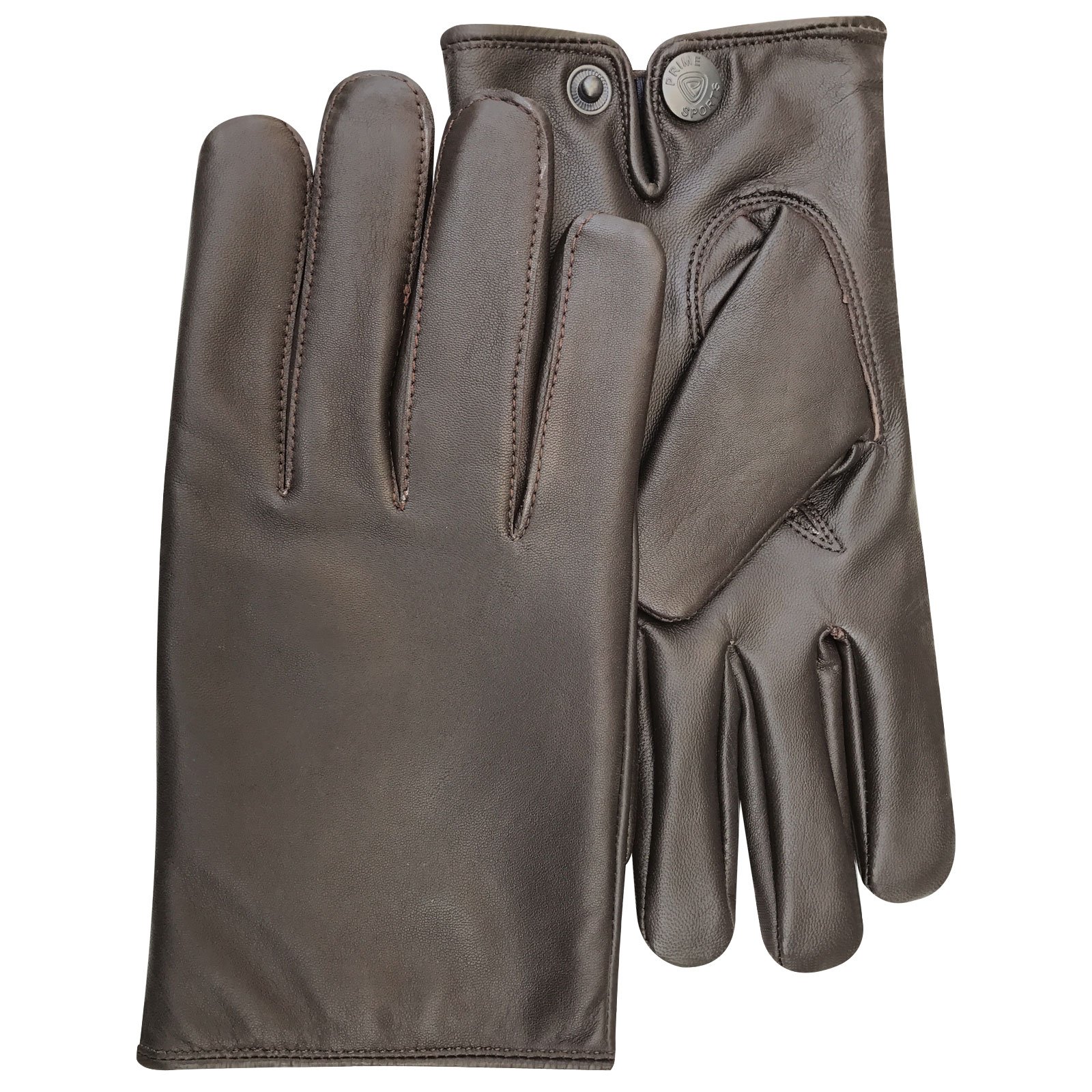 New Prime Stylish Slim fit Driving Dressing Fashion Gloves Lambskin 084 (Brown, M)