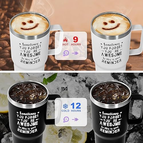 Miniatura 3 de AGH Regalos de Navidad para mujeres  Taza de café aislada con asa de 20 onzas, regalo de cumpleaños inspirador You're Awesome You're Awesome para