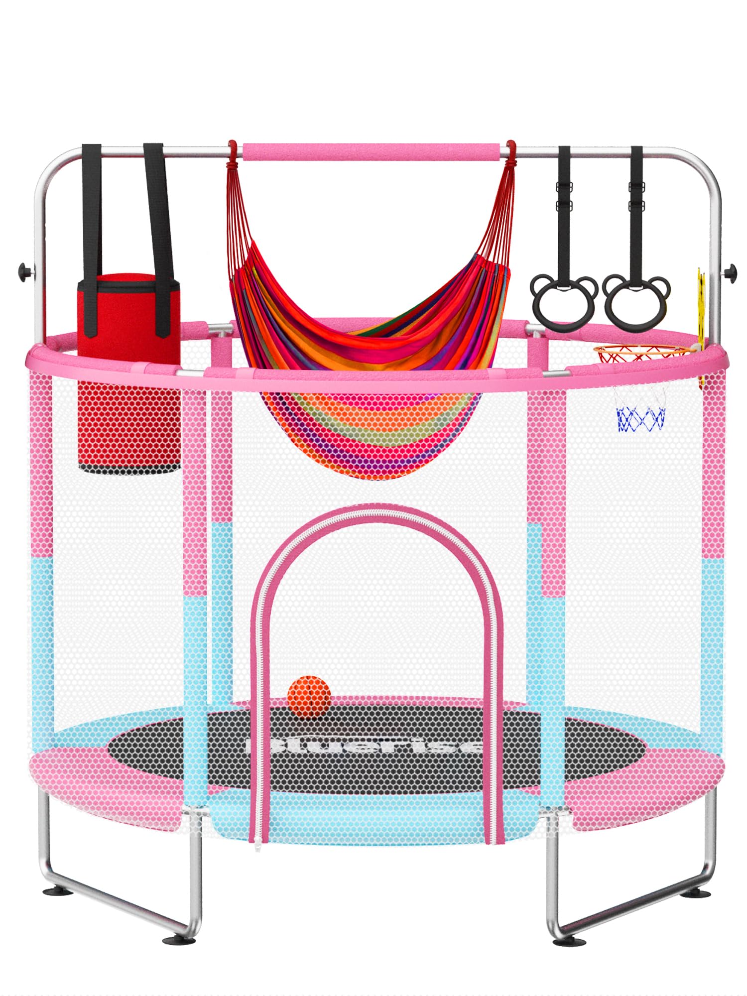 BLUERISE 55-inch kids trampoline with enclosure net outdoor