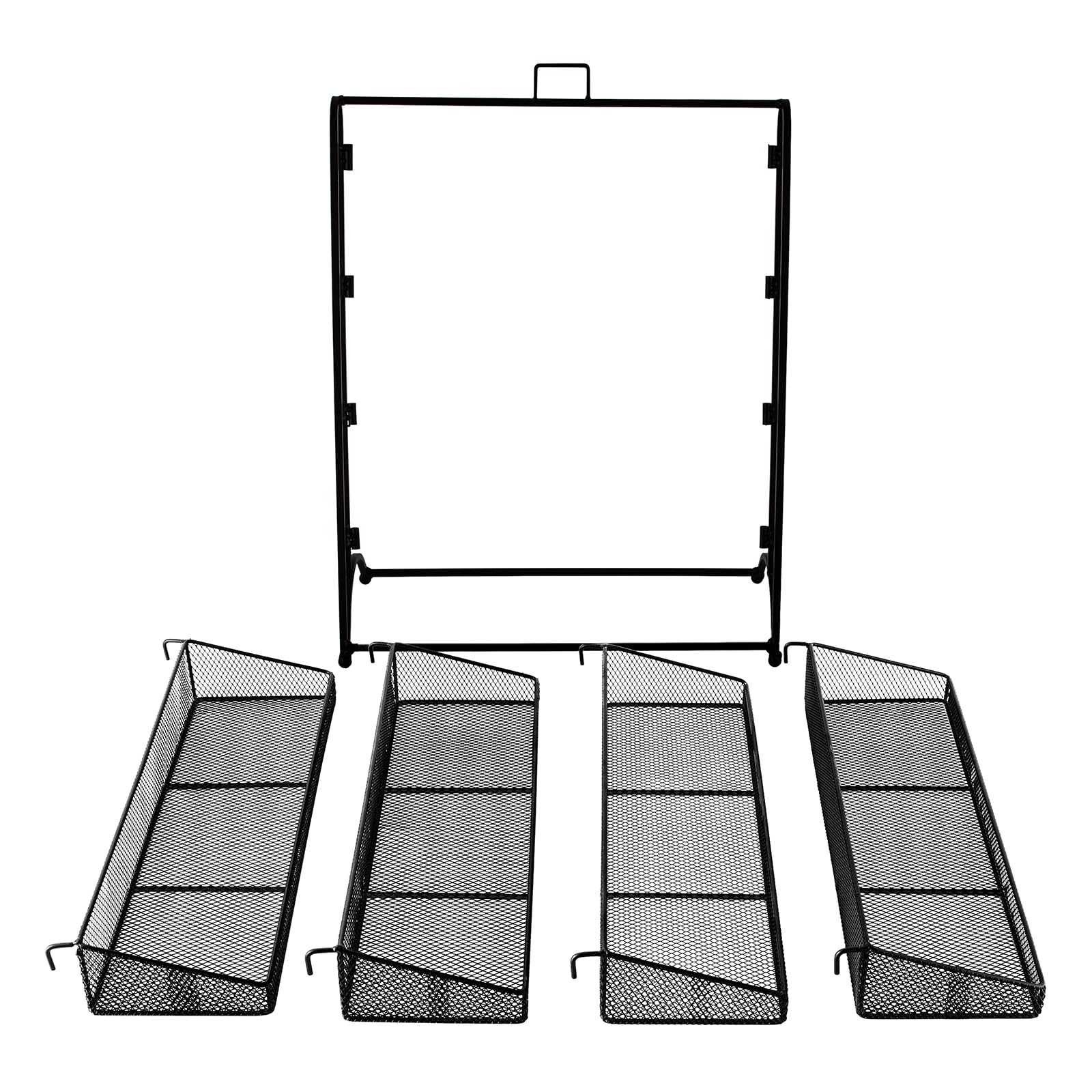 Glolaurge Candy Display Rack, Chip Rack Display Stand, Wire Metal Snack Plank voor Winkels, Keuken, Kantoor, 2 Pack, Zwart