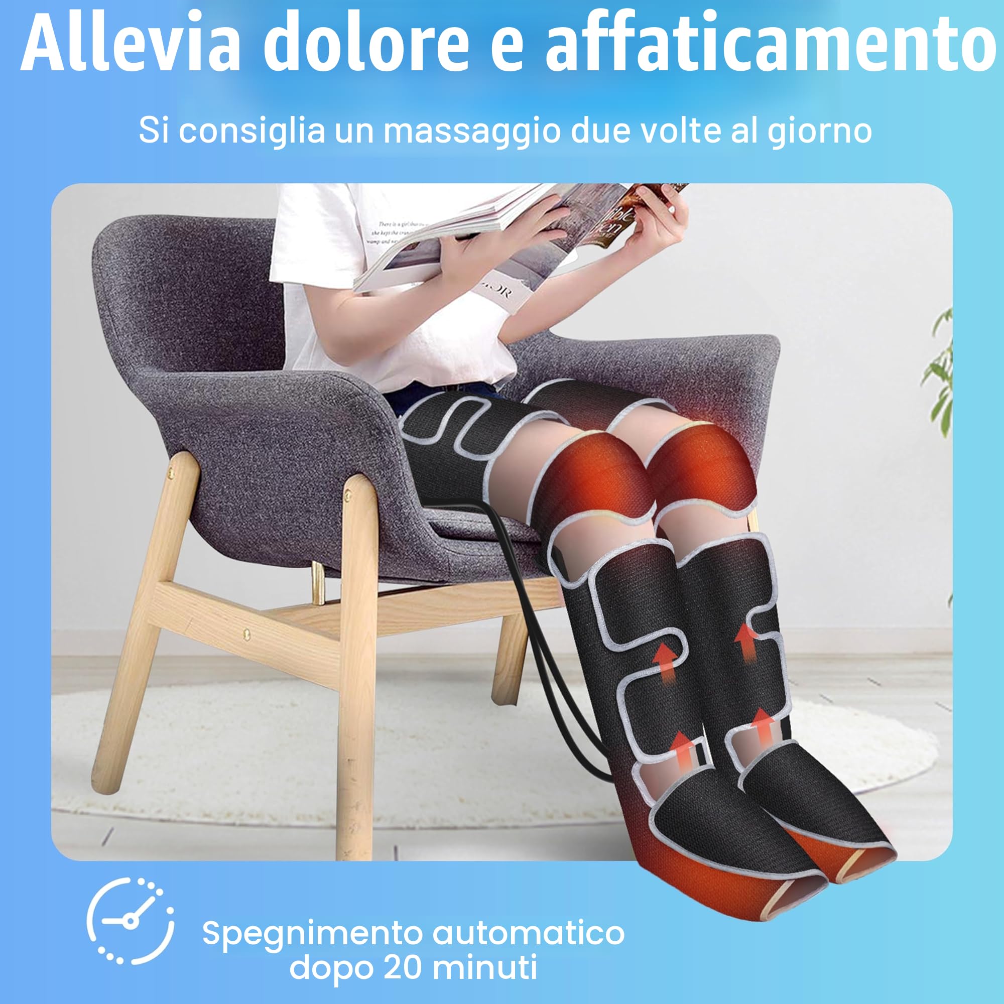 COMFIER Massaggiatore per gambe, a compressione, al polpaccio, con calore, regali per uomini, 3 impostazioni di calore e 3 intensità, nero