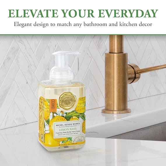 Michel Design Works Foaming Hand Soap, Lemon Basil, 1-Pack, 17.8 Fl oz Each