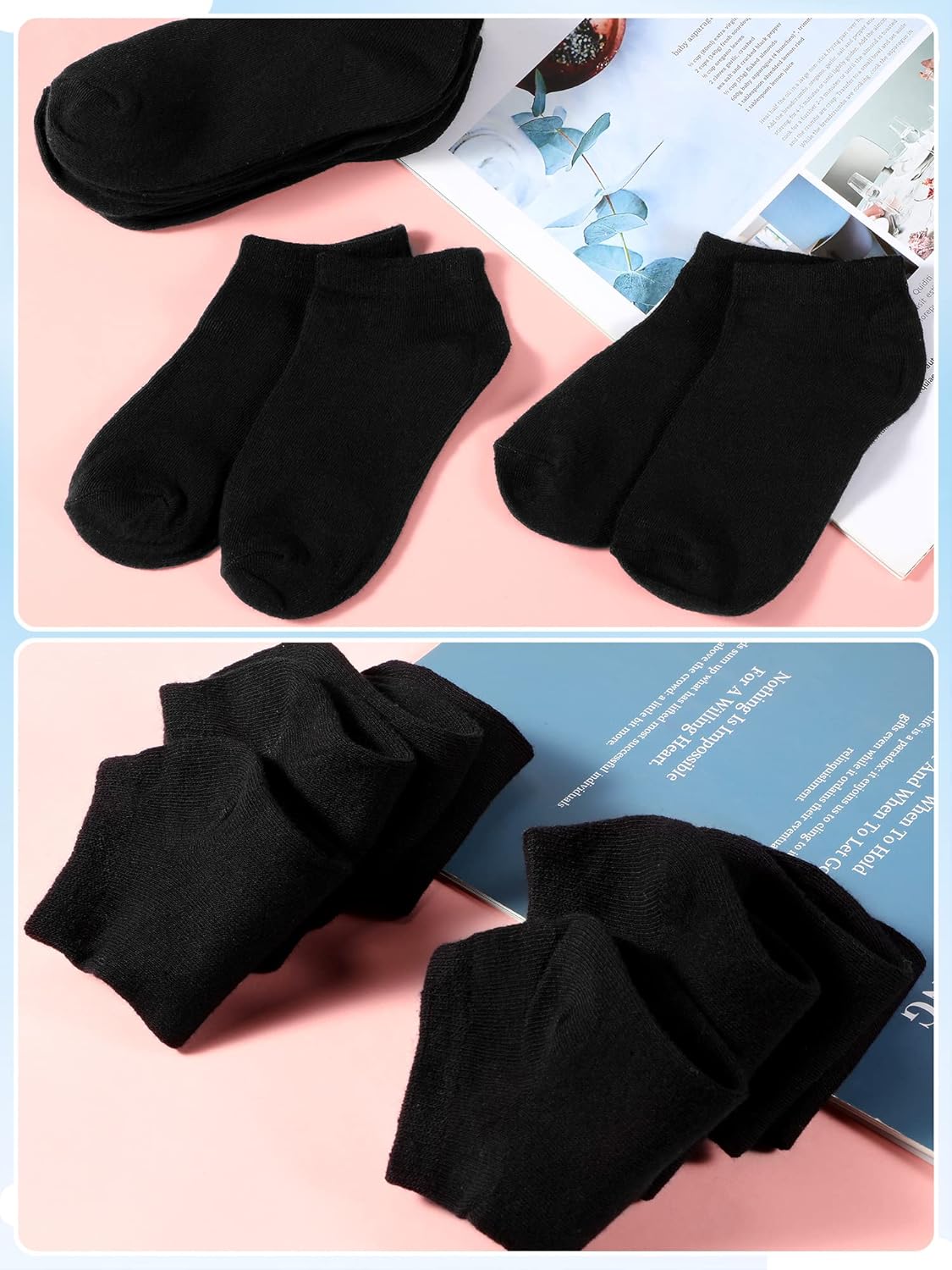 Foaincore 100 Pairs Kids Socks Bulk, Baby and Toddler Ankle and Low Cut Socks Half Cushion No Show for Boys and Girls