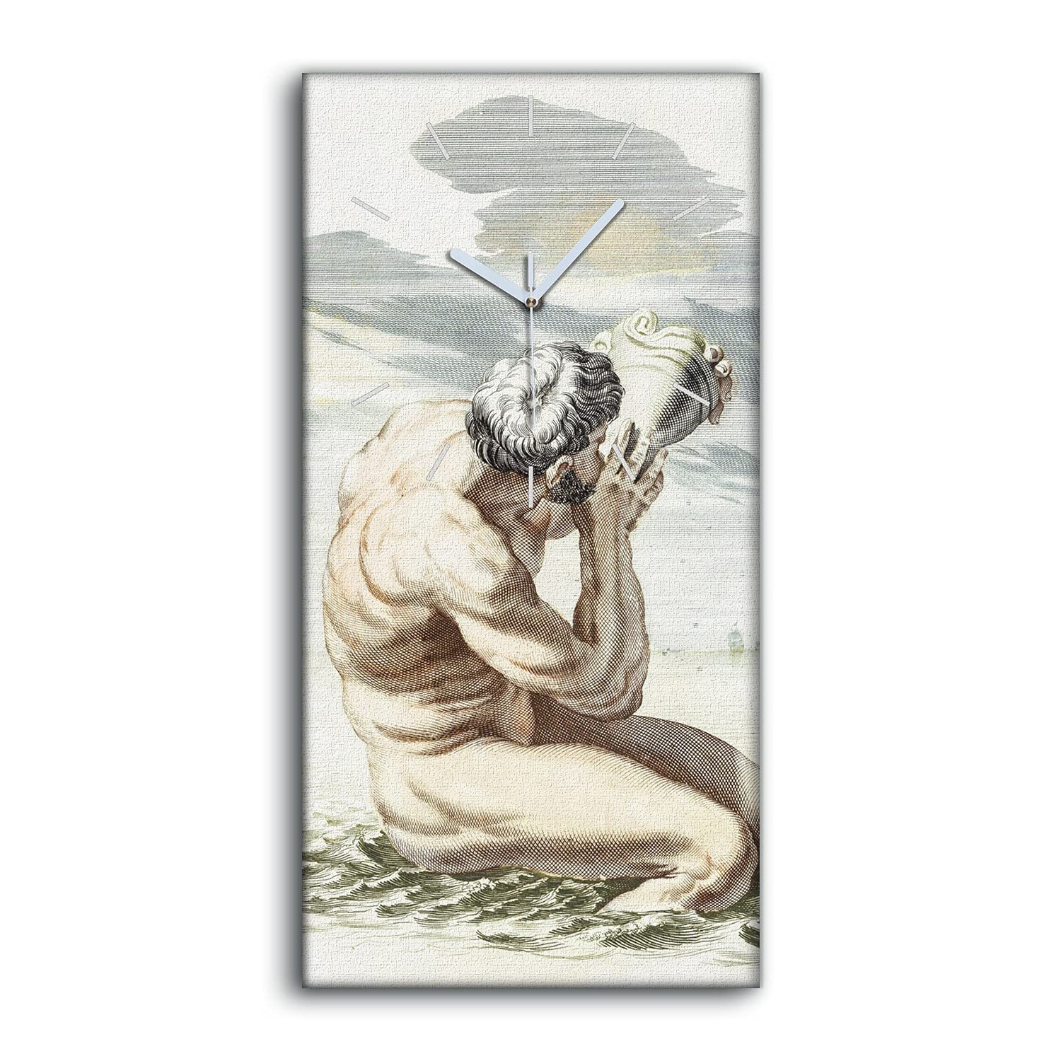 Mains Blanches Horloge sur Toile de Qualité Supérieure 30x60cm