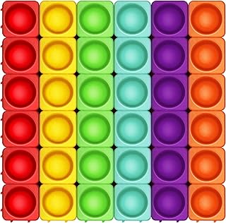 Giant Pop Blocks Bubble Premium Silicone Pop Fidget Blocks for Endless Joy and Education - Vibrant Pop Blocks for Imaginative Play and Puzzle Games-Toy for Kids (36PCS)