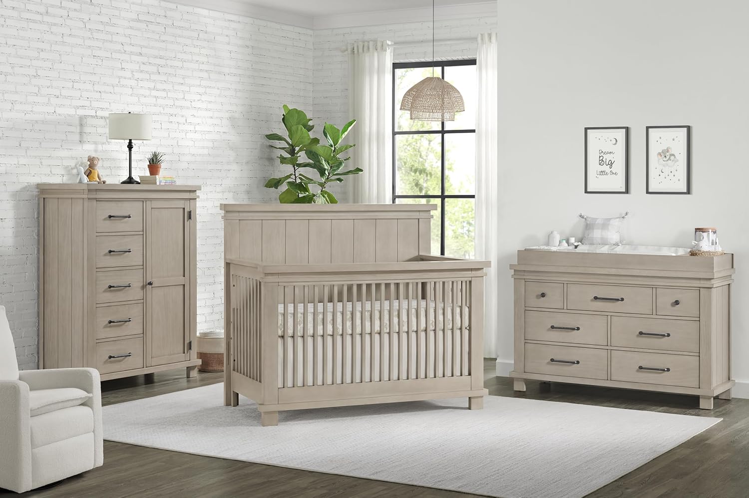 Soho Baby Hampton Premium Changing Topper for 7-Drawer Dresser, Smooth Stone Wash