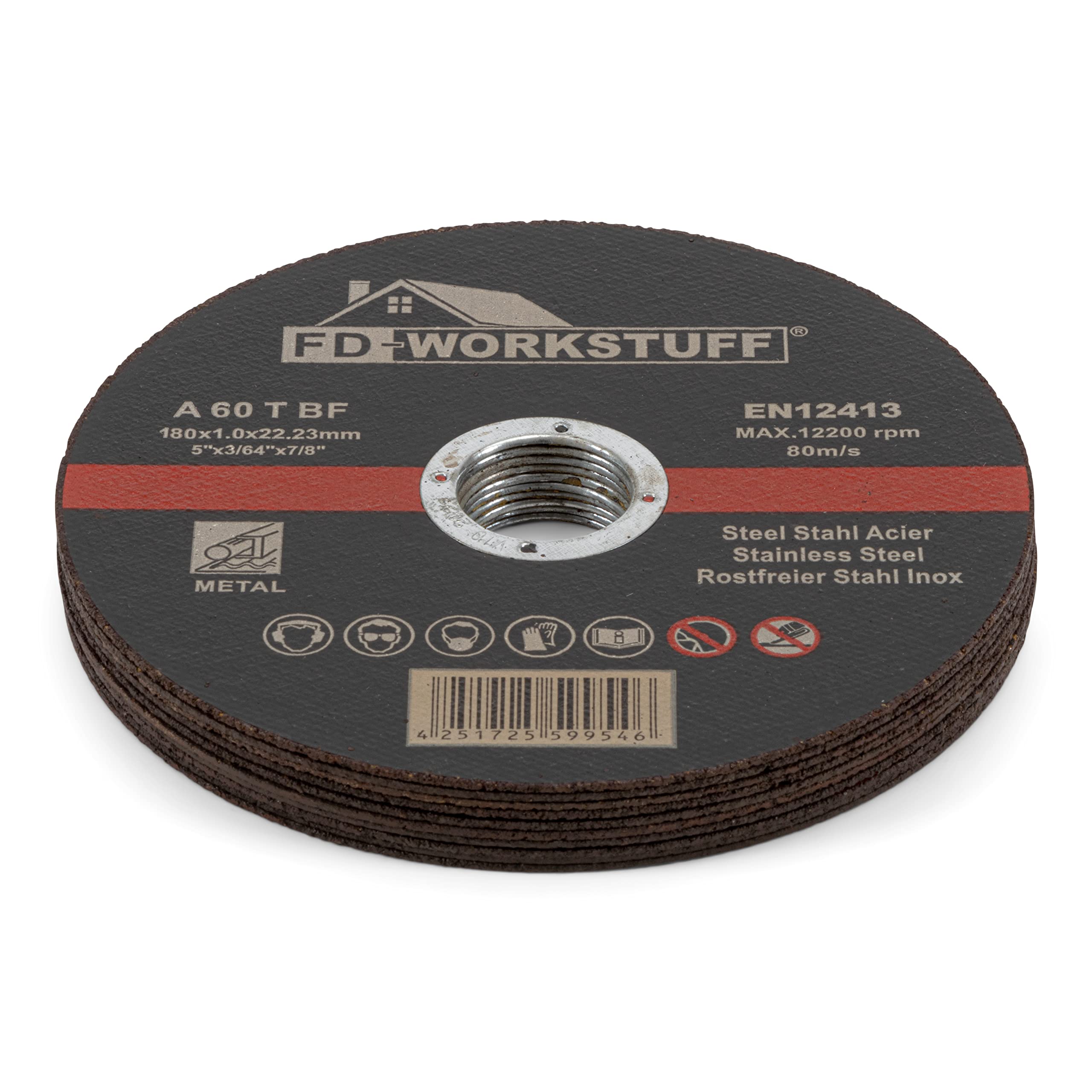 Disco de Corte 7" para Aço Carbono e Inox 180 x 1,6 x 22,23mm Norton BNA12