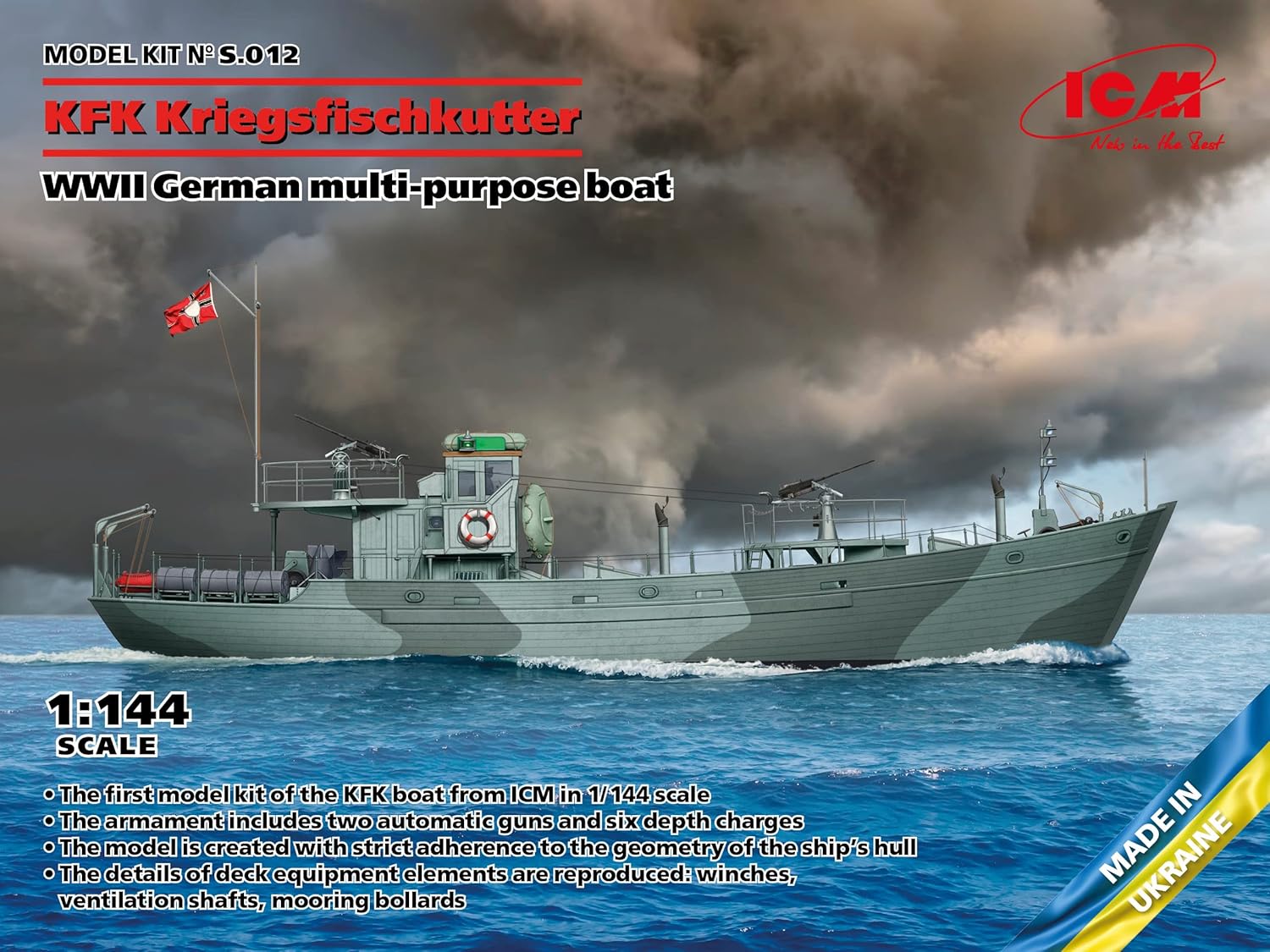ICM S.012 - KFK Kriegsfischkutter, WWII German Multi-Purpose Boat - Scale 1:144