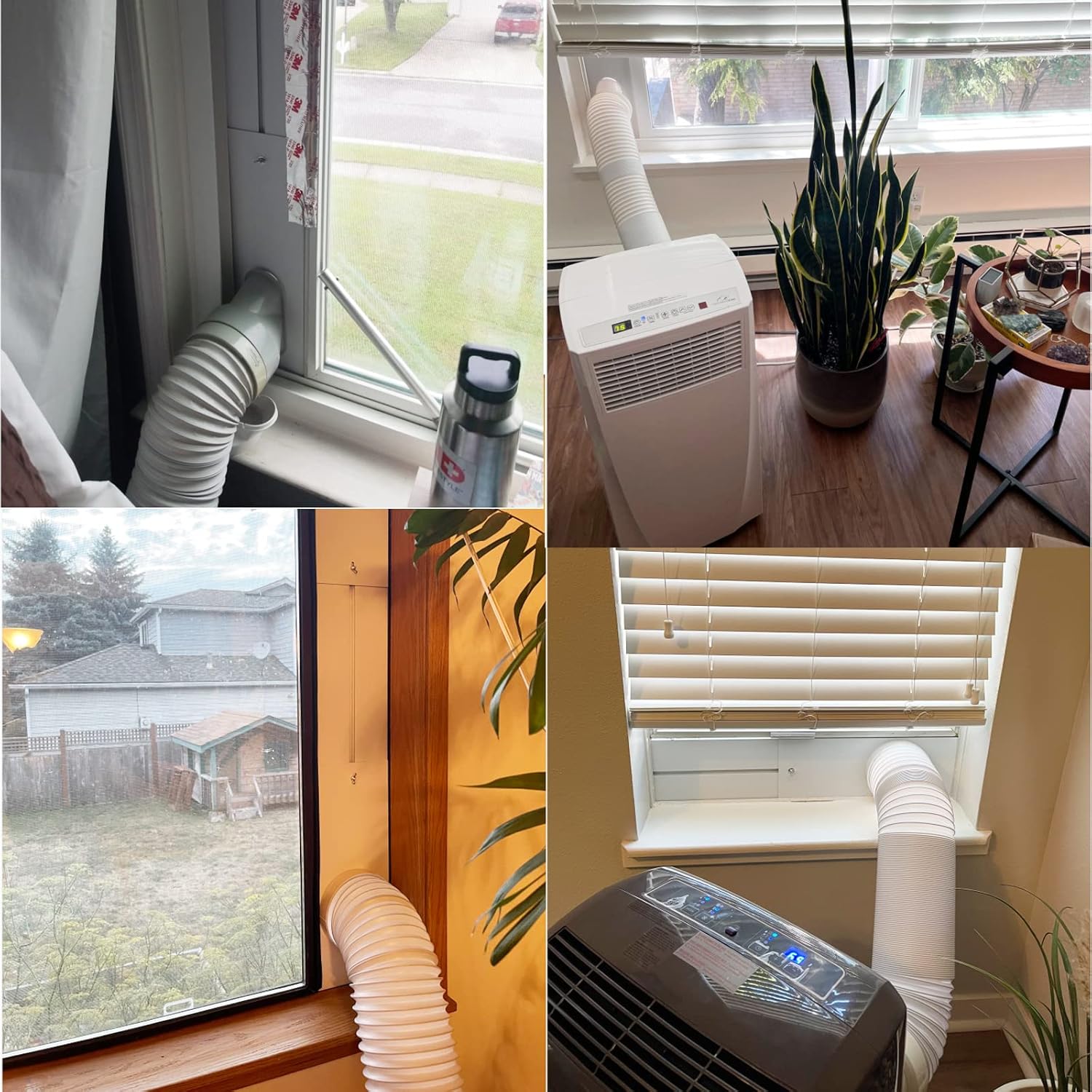 2023 New Portable AC Window Kit with 2-in-1 Coupler for 5.0"/5.9” Exhaust Hose, Universal Sliding Air Conditioner Window Vent Kit with 4 Upgraded Seamless Slot Seal Plates and PVC Grid : Automotive