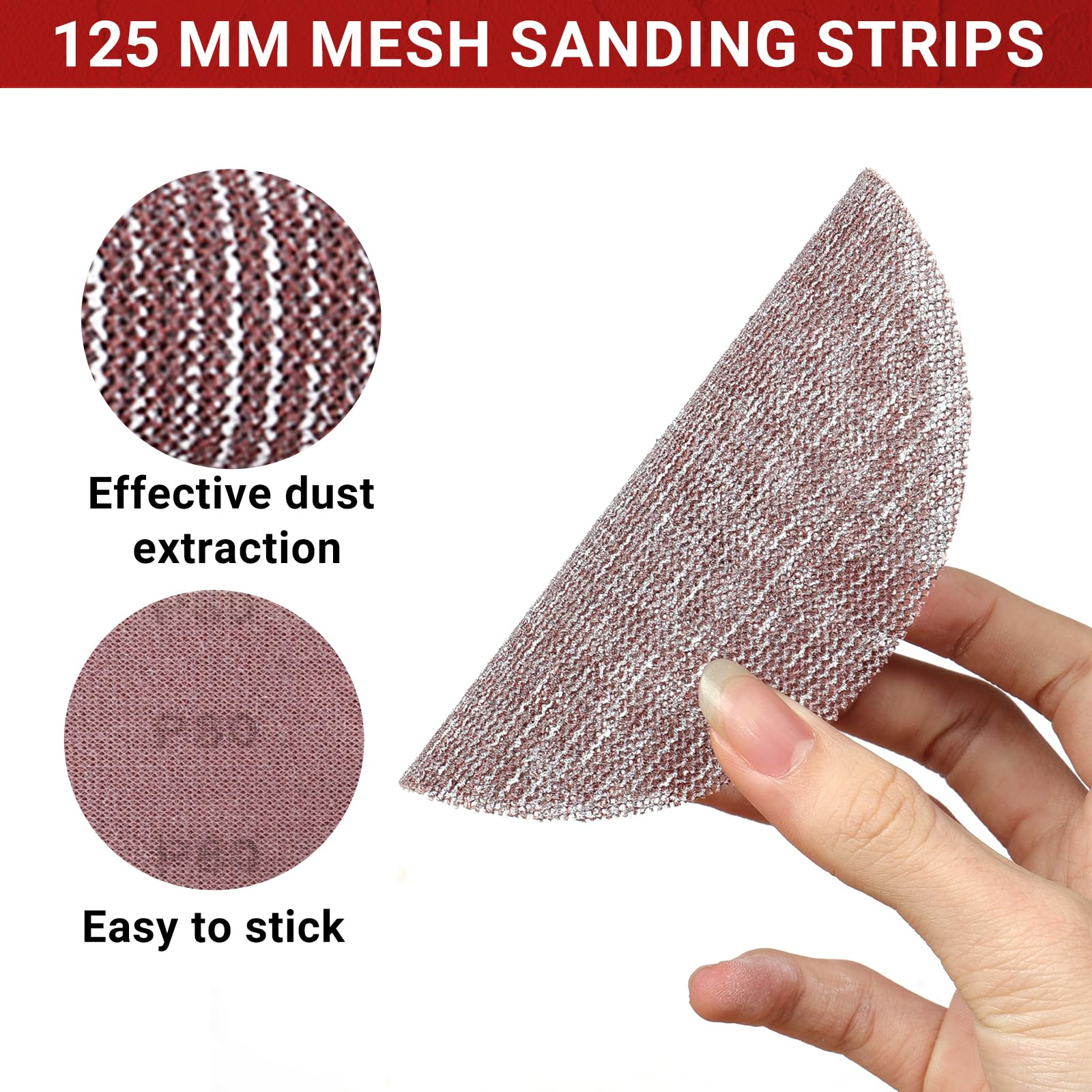 50 Piezas Papel de Lija, Malla de Lijado 125mm Discos de Lijado Grano 240 para Lijadora de Paneles de Yeso Lijadora Orbital Aleatoria