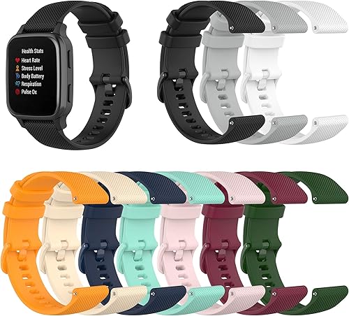 Miniatura 6 de Compatible con Garmin Venu Sq Band para mujeres y hombres, 0.787 pulgadas de silicona de liberación rápida de repuesto para Garmin Vivoactive 3
