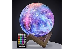 4.8 Inch Moon Lamp Night Light for Girls, Crystal Ball Galaxy Lamp...