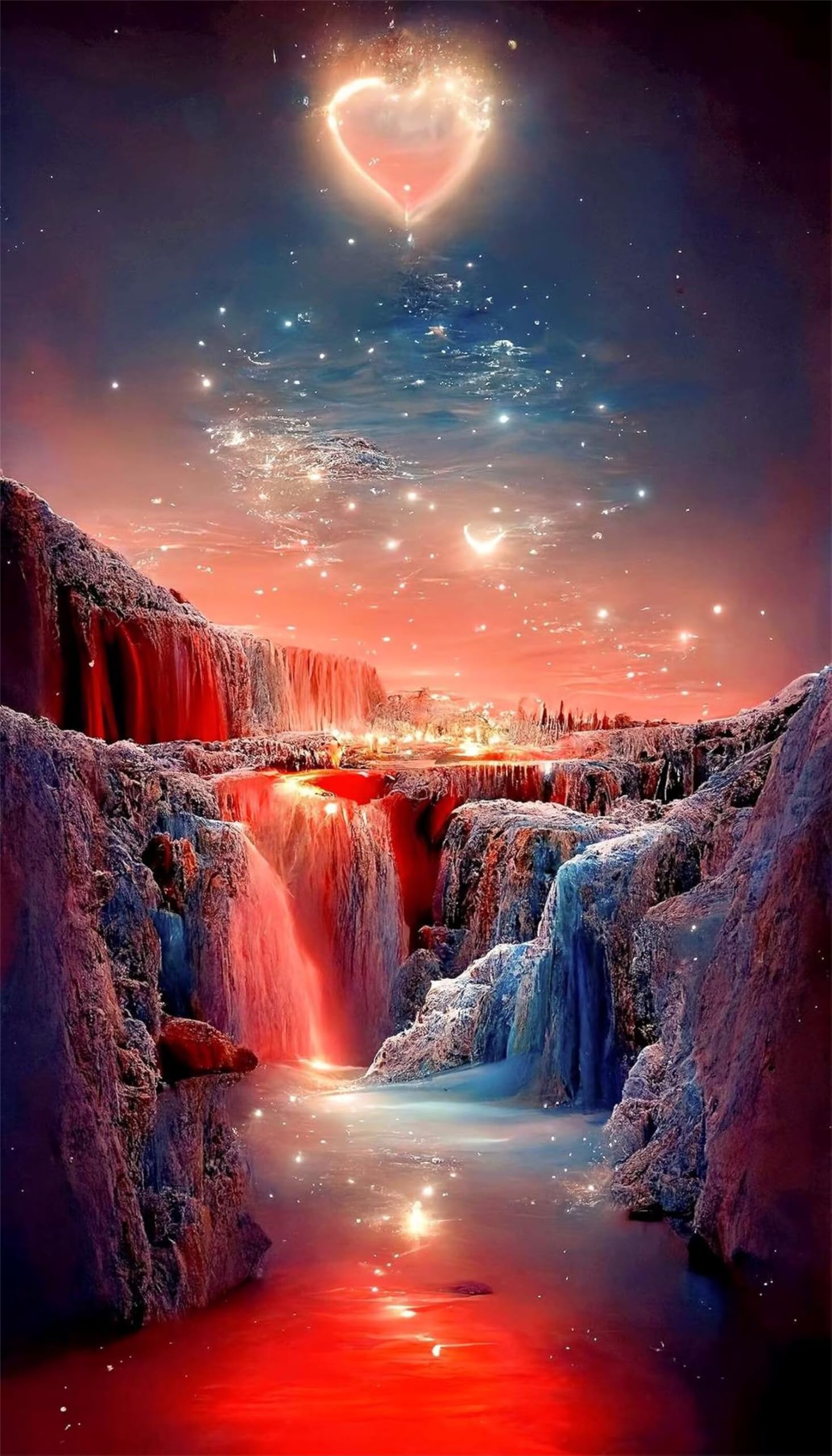 Puzzle dla dorosłych, 1000 elementów, Red Waterfall River Artwork Puzzle 75 x 50 cm, kolorowe puzzle "zrób to sam" do dekoracji domu, rodzinne puzzle dla początkujących i dzieci