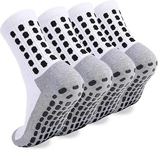 ZXOLDZX 2/4/6 Pairs Men's Soccer Socks Grip Pads Non Slip Football Baseball Soccer Socks for Men Women