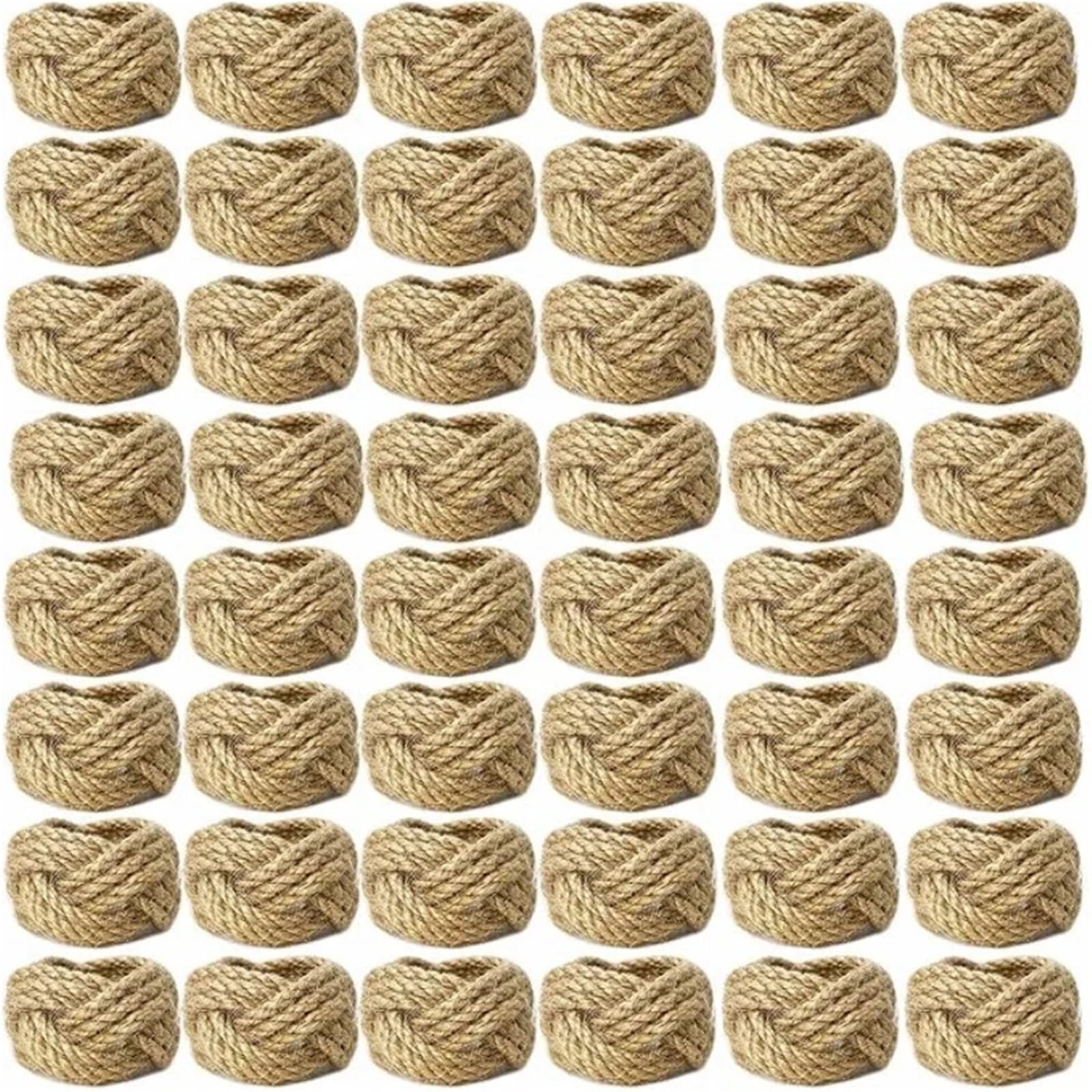 Ensemble de Ronds Serviette tressés en Lin, 48 pièces