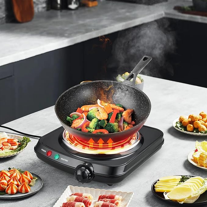 Estufa Eléctrica Portátil de 1 Puesto 1100W Ajustable miniatura 2