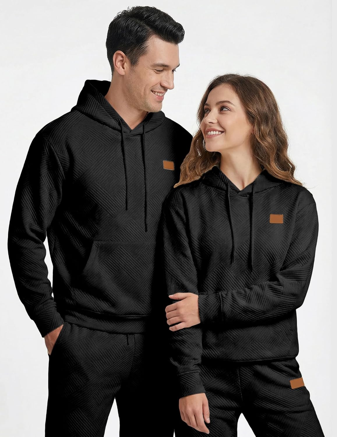 JMIERR Mens 2 Piece Jacquard Sweatsuit Outfits Hoodie Sweatshirt & Joggers Sweatpants Set Tracksuit - Image 3