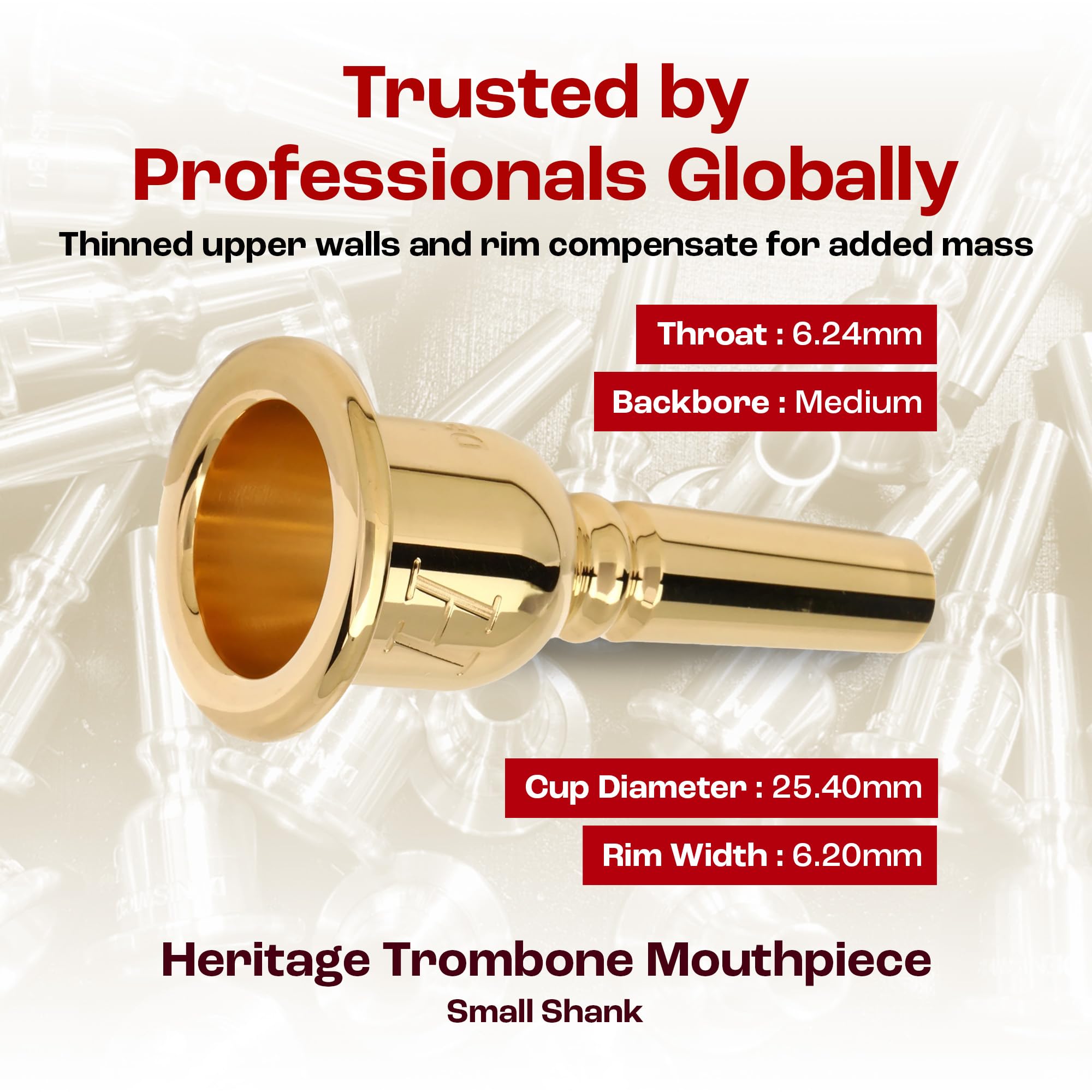 管楽器・吹奏楽器 Denis Wick DW3180G Heritage 4ABL GP Amazon.com: Denis Wick Heritage Trombone Mouthpiece Gold-Plated