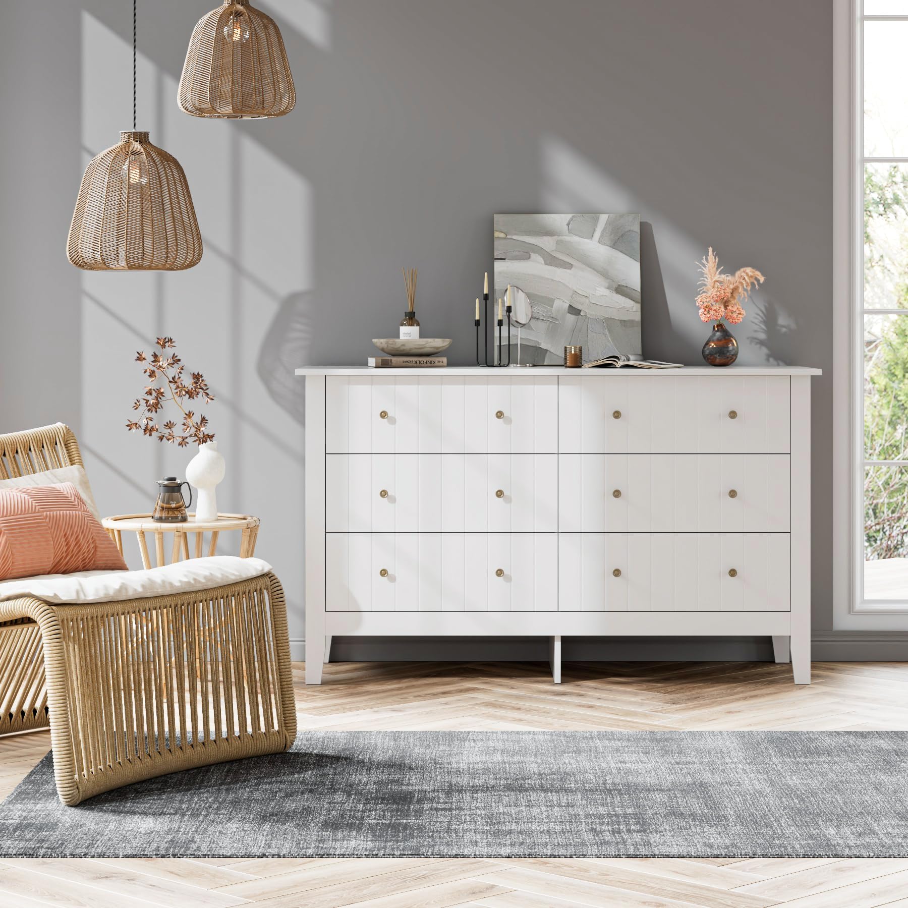 Amazon.com: FOTOSOK White Dresser, Chest of Drawers, Modern 6 Drawer Double  Dressers with Deep Drawers, Nursery Dresser for Baby, Wide Storage  Organizer Cabinet for Living Room, Hallway,White : Home & Kitchen