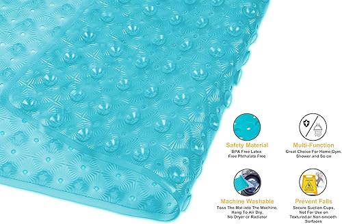 Miniatura 3 de Tapete antideslizante para bañera con ventosas de 15 x 27 pulgadas, tapete de ducha antideslizante para niños, niños pequeños y personas mayores,