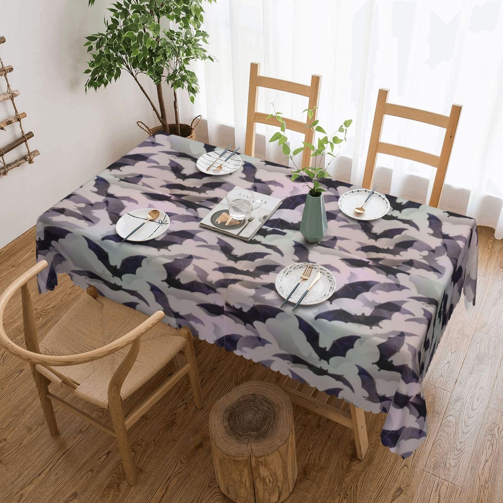 Nappe chauve-souris d'Halloween en tissu pour pique-nique en plein air et grand buffet