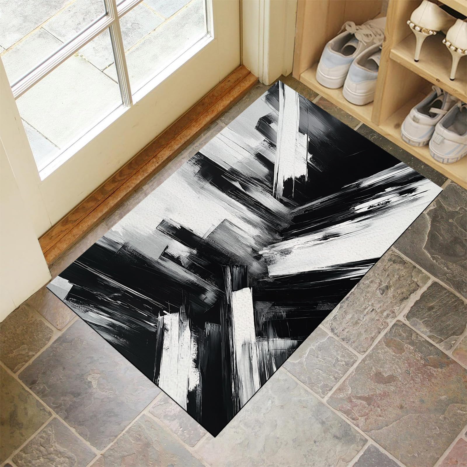 Tapis d'entrée paysage urbain abstrait pour le couloir et la porte