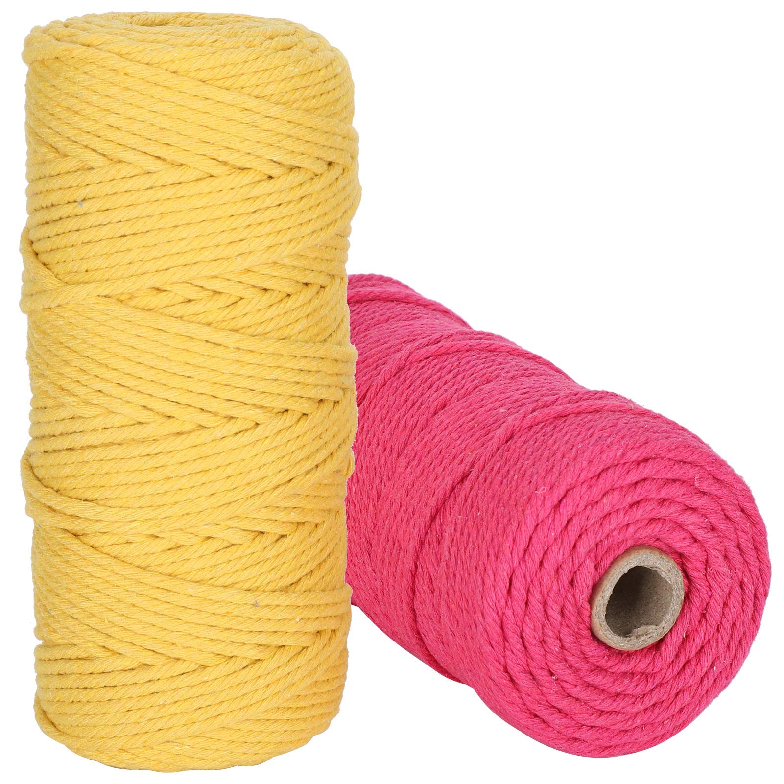 Corde en coton naturel pour macramé, fil à tricoter simple brin, artisanat, bricolage, 3mm, 100 mètres