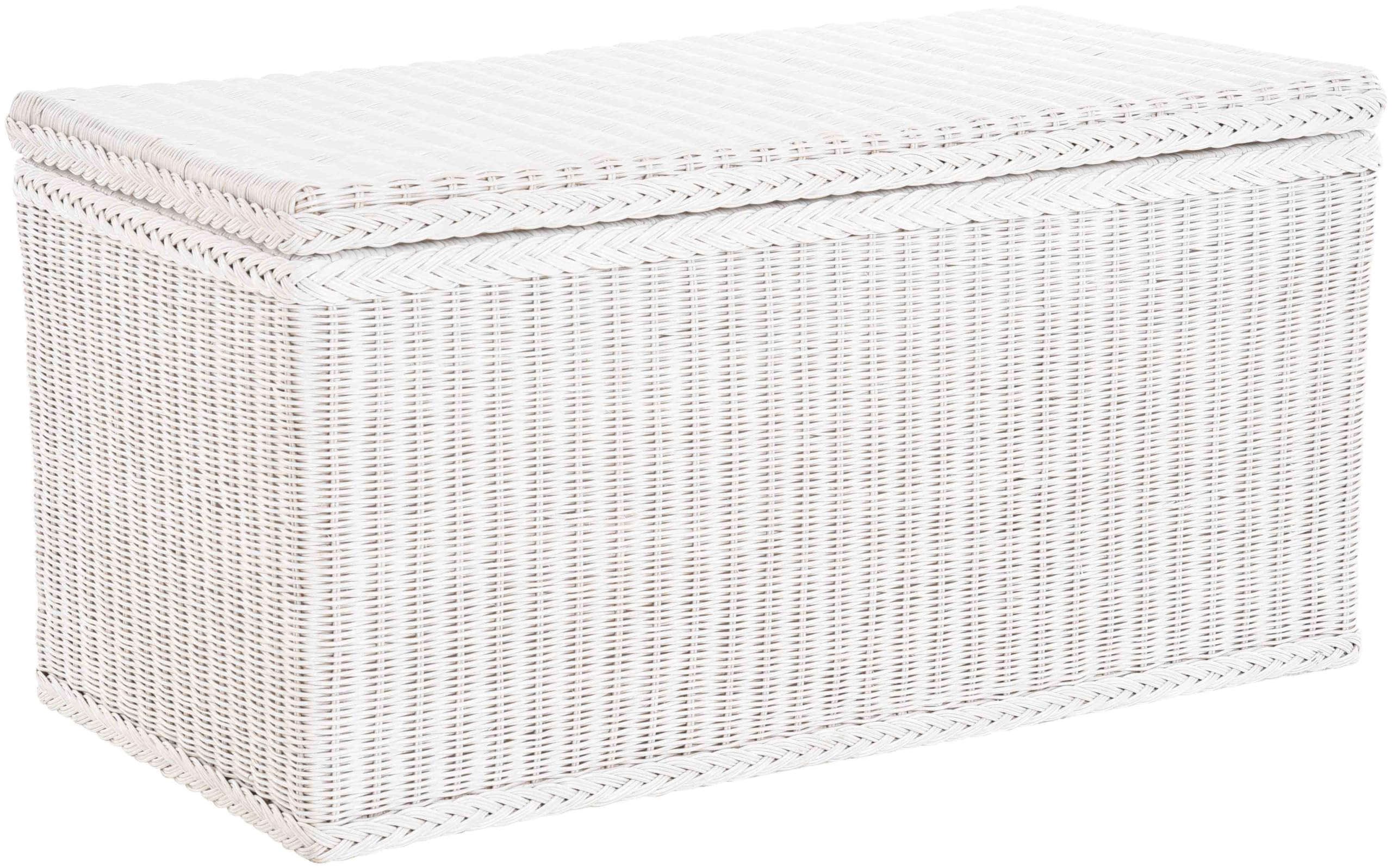 Truhe/Wäschetruhe aus Rattan (Weiß, Groß)