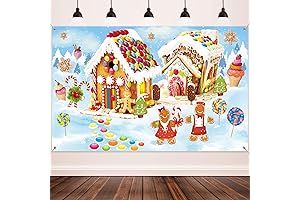 Christmas Candyland Xmas Wall Decorations Gingerbread Photo Backdrop