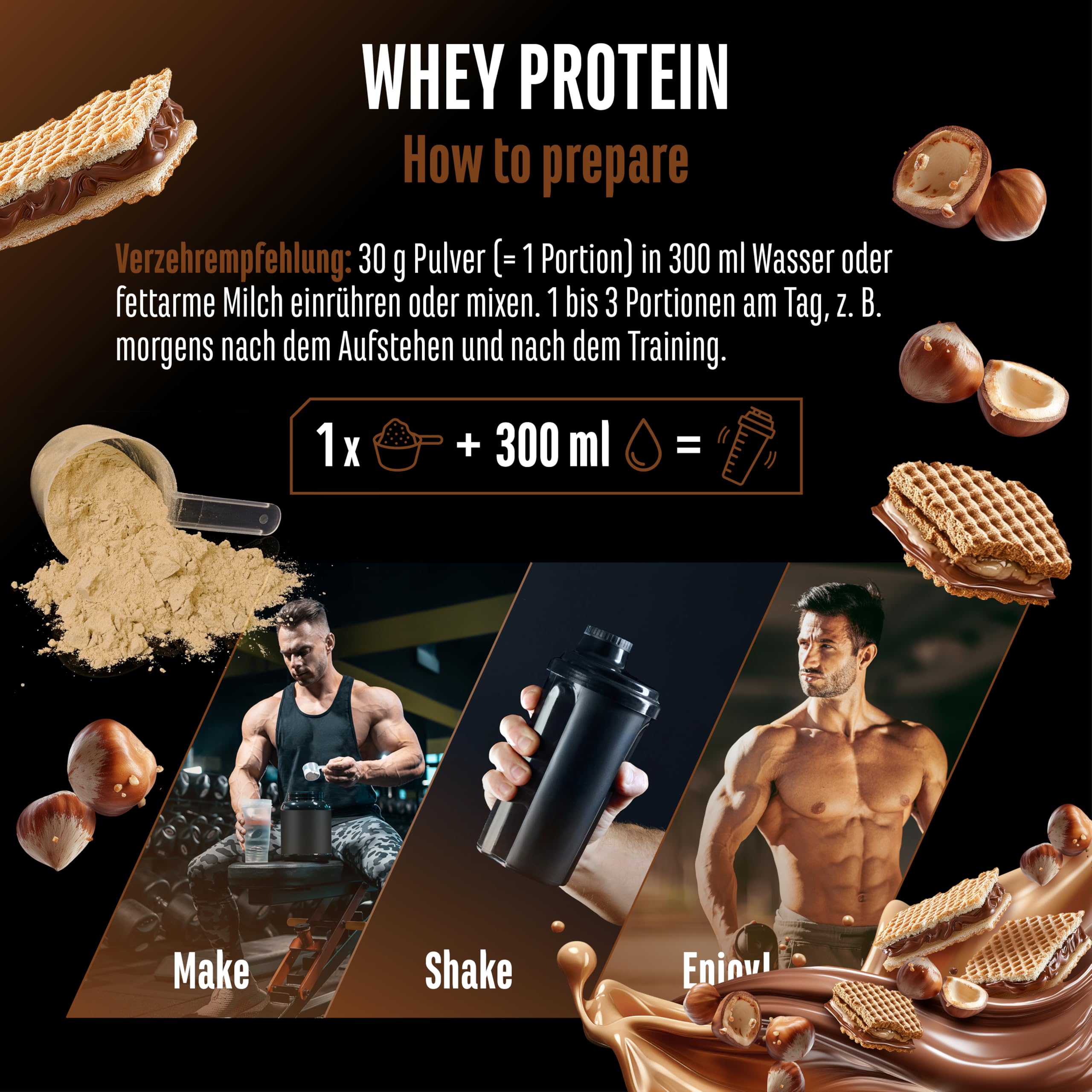 GEN GERMAN ELITE NUTRITION Whey Protein Pulver - 1000 g - Whey Isolat