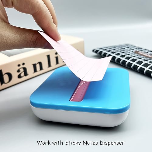 Miniatura 7 de Notas adhesivas forradas emergentes de 3 x 3 pulgadas, paquete de 6 notas autoadhesivas con líneas, color verde claro, rosa y morado, 100 hojas/bloc