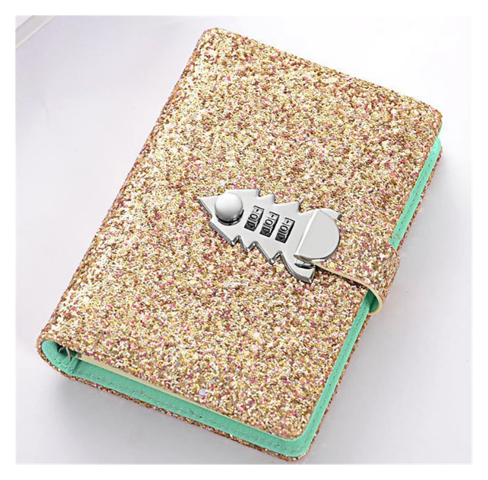 diario, Notebook con paillettes in PU, copertina, raccoglitore(Gold)