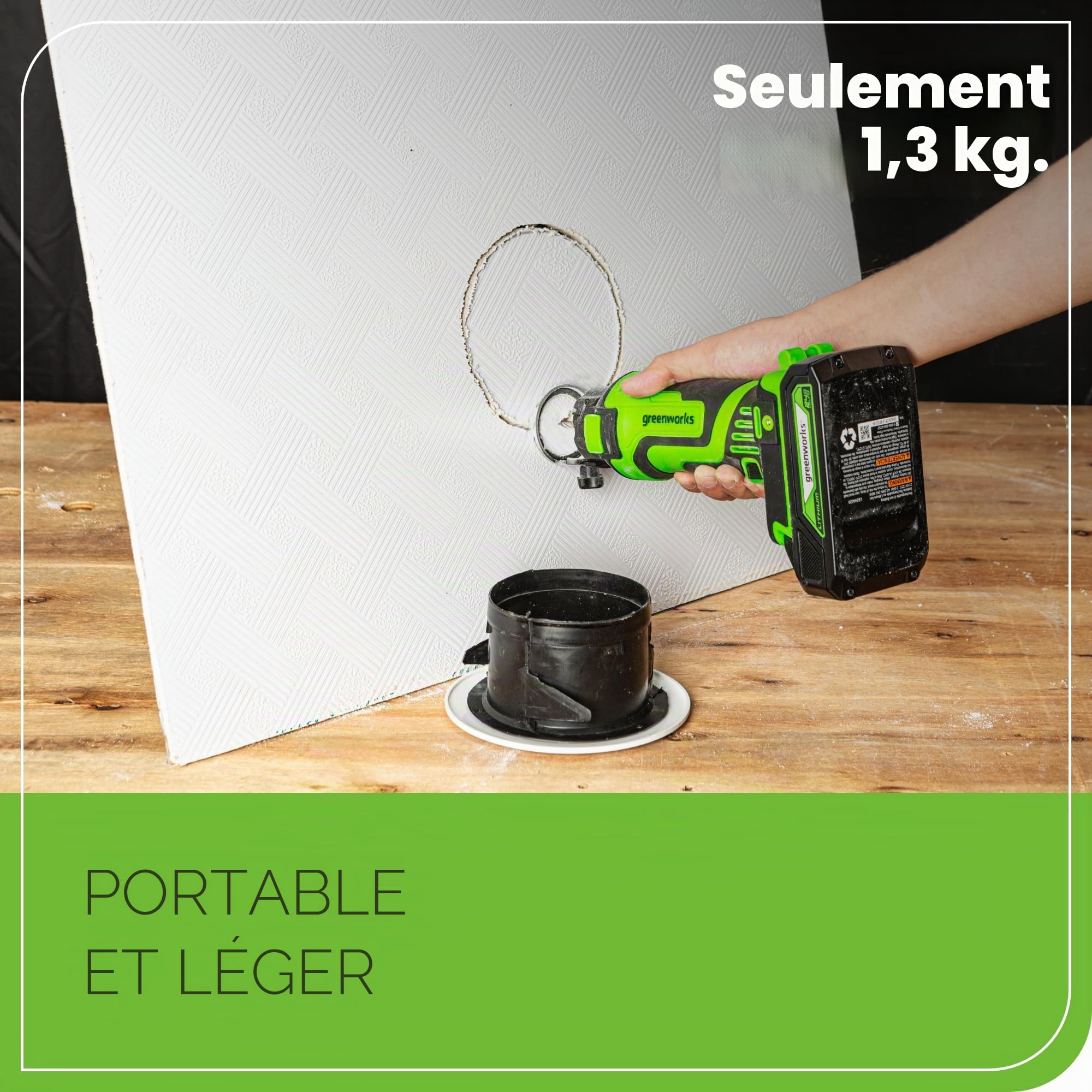 Greenworks - Scie de vitesse sans fil PowerAll 24 V - Cutter rotatif (outil nu)