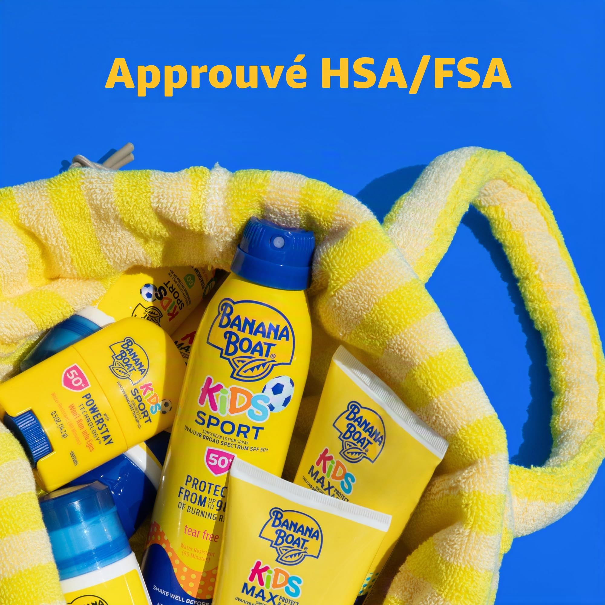 Banana Boat Sunscreen Kids Sport Lot de 2 sprays pour écran solaire SPF 50-6 oz