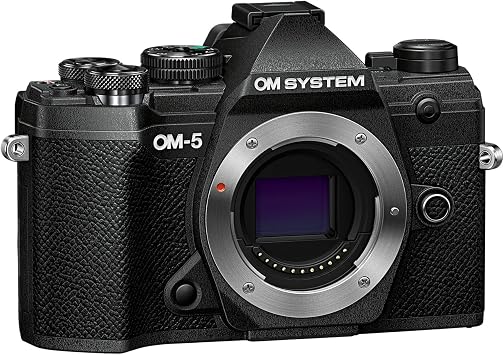 OM SYSTEM Olympus OM-5 Black Micro Four Thirds System Camera Outdoor Camera Weather Sealed Design 5-Axis Image Stabilization 50MP Handheld High Res Shot