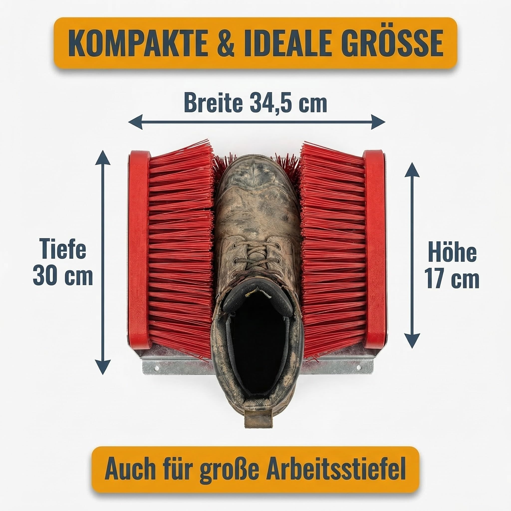 Balayette à Pieds Professionnel - Brosse pour Bottes et Chaussures, Tapis de Brosse Extérieur