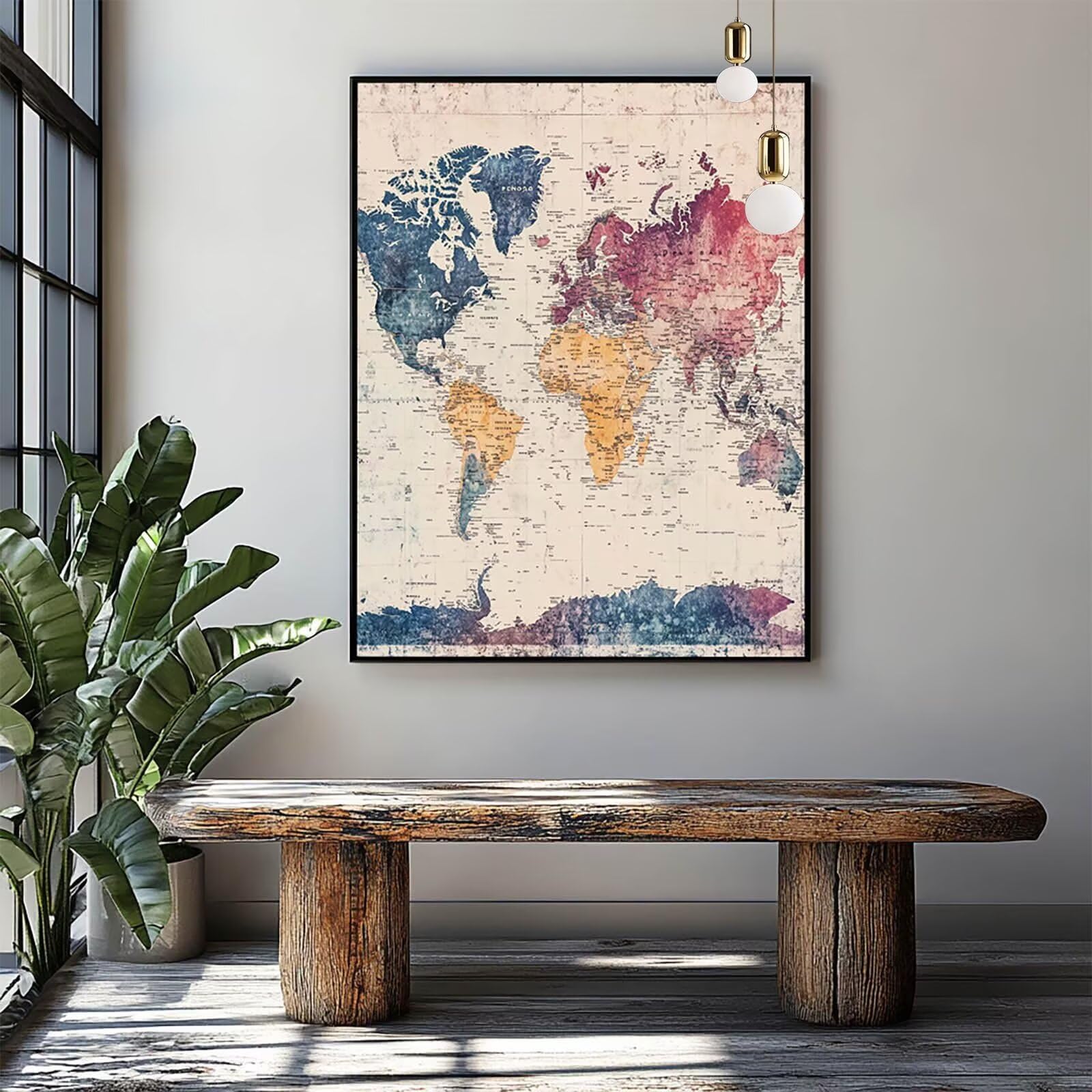 Mappa del mondo Diamond Painting Kit Completo, Diamond Painting Mappa Quadri con Perline Hobby Creativi Adulti, DIY 5D Diamantini Crystal Art Pittura Diamante Kits per Decorazioni Casa 70x95cm LSJ1034