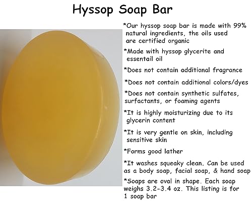 Miniatura 4 de Cleanse Me with Hyssop and I Shall Be Clean Hyssop Barra de jabón natural -1 barra de jabón (sin perfume)